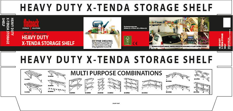 heavy duty diy flat pack shelving packaging